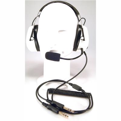 1 Casque aviation blanc avec microphone