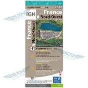 CARTE IGN 1:500 000e NORD-OUEST 2022 (VERSION PLASTIFIEE)