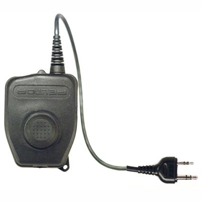 Adaptateur avec fiche double jack coudée aviation pour casque HS-PEST avec bouton PTT