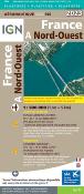 CARTE IGN 1:500 000e NORD-OUEST 2023 (VERSION PLASTIFIEE)