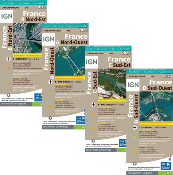Lot des 4 Cartes France IGN 1:500 000e 2023 (Version PLASTIFIEE)
