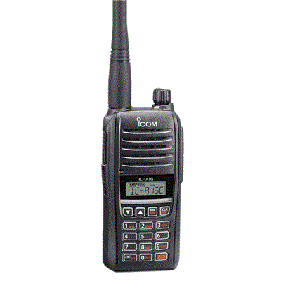 Radio Portative aviationIC-A16E#22 VHF 118-136MHz, 6W PEP