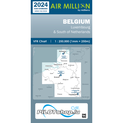 Carte VFR Airmillion Belgique 2024