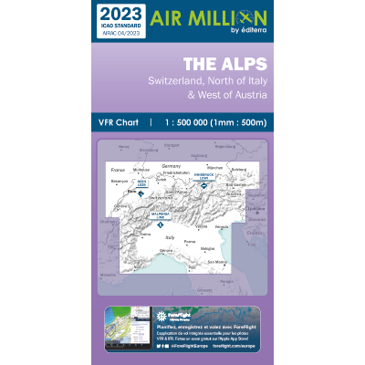 Carte VFR Airmillion The Alps 2023